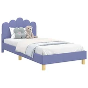 Vidaxl Otroški posteljni okvir z vznožjem Jeans modra 90 x 200 cm