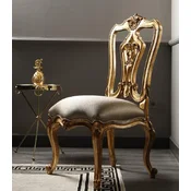 Casa Padrino luxury baroque dining chair silver/antique gold H. 116 cm - Baroque dining room furniture