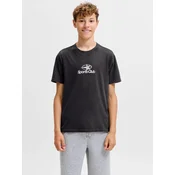 Jack & Jones Junior Majica JCOLEGACY črna / off-bela