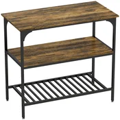 Homestar Kuhinjska polica Bakers Rack 3 nivoji 100x50x90 cm rjava in črna