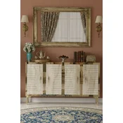 HANAH HOME Komoda Tuna 120 White Travertine Gold
