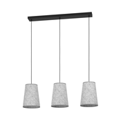 Eglo 43985 - Lestenec na vrvici ALSAGER 3xE27/40W/230V siv