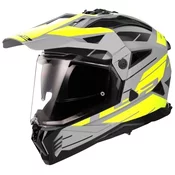 Enduro motociklisticka kaciga LS2 MX702 PIONEER II NAMIB sivo-fluo žuta