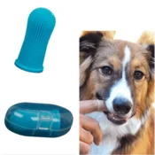INF Pet prstna zobna ščetka za pse in mačke, ščetka s silikonskimi ščetinami Blue, (21547702)