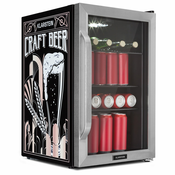 Klarstein Beersafe 70, Craft Beer Edition, hladilnik, 70 litrov, 3 police, panoramska steklena vrata, nerjaveče jeklo (HEA13-CraftBeer-SS)