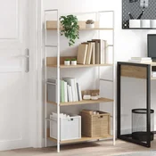 Vidaxl Knjižna polica 4-nadstropna hrast 60x27,6x124,5 cm inž. les