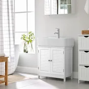 Songmics Kopalniška omarica pod umivalnikom 60x30x60 cm bela