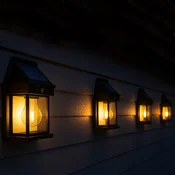 Lumisky LED-sončna stenska svetilka Sunflare s senzorjem, črna, višina 17 cm, komplet 4 - Plastika