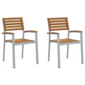 Vidaxl Vrtni Stol 2 szt. Rjava 56 x 57 x 87 cm Masiven les akacije