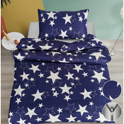 Krep posteljnina STAR temno modra Dimenzije posteljnine: 70 x 90 cm | 140 x 200 cm