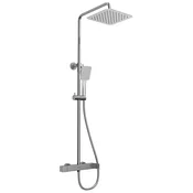 CUBEMIX shower column with lever mixer tap, chrome - Chrome - Sapho - CUBEMIX - 72 - Medeninasti - Vzvod - Kvadratni - S pipo - 309 - 1160 - 14