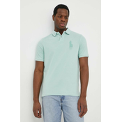 Pamucna polo majica Polo Ralph Lauren boja: tirkizna, s aplikacijom