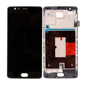 OnePlus 3 - LCD zaslon + steklo na dotik + okvir (Black) TFT