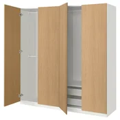 PAX/STORKLINTA Garderobni sestav, bela/imitacija hrasta, 200x60x201 cm