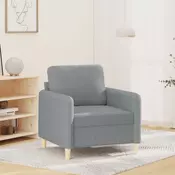 Vidaxl vidaXL Fotelj, svetlo siv, 60 cm, prevleka iz blaga