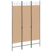 3-panelni pregradni zid Bež 120 x 180 cm Tkanina