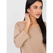 Enobarvna bež bluza
