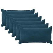 vidaXL Prevleka za blazino 6 pcs HOUTEN Modra 40 x 70 cm Žamet