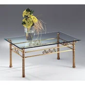 Casa Padrino luxury coffee table brass/antique bronze 120 x 70 x H. 50 cm - Rectangular brass living room table with glass top - Living room furniture - Luxury quality - Made in Italy