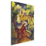 Slika - August Macke – Men on the Road by the Lake 60x90 Standard