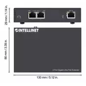 Intellinet - INT 2Port GbpsUltra PoE Extender, 1x60W in/ 2x30W out, 5616000