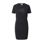 Calvin Klein Jeans Pletena obleka  črna / srebrna