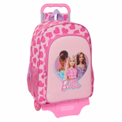 Školski Ruksak s Kotačima Barbie Love Roza 33 x 42 x 14 cm