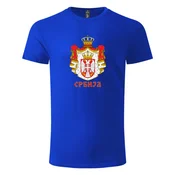 Suvenir Muška majica Grb Srbije, Štampa na prednjoj strani, Plava