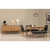 Hanah Home Trpezarijski set Vina Bench 03 1048, 7 delova, Tamnosivi