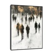 Canvas Slika na platnu Ljudi u magli, 30x40 cm, Sa ramom, Crna