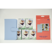 FUJIFILM Set od 5 filmova za fotoaparat Instax Mini Glossy i album za slike, Plavi