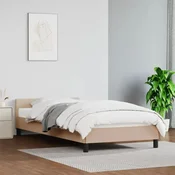 shumee vidaXL Posteljni okvir z vzglavjem brez vzmetnice, kapučino, 80x200 cm