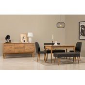 Hanah Home Trpezarijski set Vina klupa 04 1053, 6 dijelova, Antracit