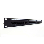 Patch panel 19 24 ports, CAT6, S / FTP, 1U, cable support, black (complete)