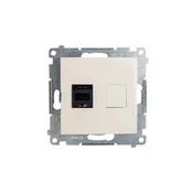 shumee Simon 54 Enojna računalniška vtičnica RJ45 kat. 6 z zaklopom, kremne barve D61.01/41