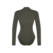 Trendyol Khaki Cotton Turtleneck Long Sleeve Snap Knit Bodysuit