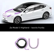 Tesnilo za Tesla Model Y Juniper in Model 3 Highland (2024–2025+) | Zmanjšanje hrupa in zaščita pred vodo – Konfiguracija: Tesla Model 3 Highland (2023.10+) – tesnilo frunka