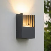 Lindby LED zunanja stenska svetilka Aurali, 1-svetilna, črna, IP65 - Sodobni - Aluminij