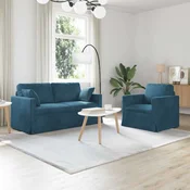 Vidaxl Kavč 2 pcs Modra 158 x 78 x 80 cm Žamet