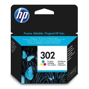 HP 302 (F6U65AE#301), originalna kartuša, barvna, 4ml, Za tiskalnik: HP ENVY 40C, HP DESKJET 2130 ALL-IN-ONE, HP DESKJET 1010, HP ENVY 4520