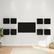 vidaXL vidaXL Kabinet za televizor na steni 8 pcs Črni hrast Inženirski les, (5000220611)