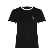 Karl Lagerfeld Majica Ikon  črna / naravno bela