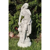 Casa Padrino Art Nouveau Garden Decoration Sculpture Lady Gray H. 66 cm - Elegant Garden Decoration Stone Figure - Baroque & Art Nouveau Garden Decoration Accessories