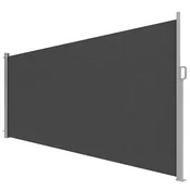 OUTSUNNY Stranska zložljiva zavesa, 420x185 cm zunanji raztegljivi paravan iz aluminija, UV50+ sončna zaščita in zunanja zasebnost, vodoodporen, za balkon vrt teraso, temno siva