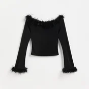 Reserved - Bluza s veštackim perjem
