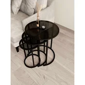 Hanah Home Milas 3 set stolica (umetnuti), crna/dimljena (3 kom)