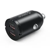 Orico MiniRing 30W avtomobilski polnilnik, 2x USB-C - črn
