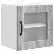 Vidaxl Stenski stekleni omarica PORTO Siva Sonoma 40 x 31 x 40 cm
