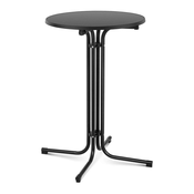 Visoki barski stol - O 70 cm - sklopivi - crni
