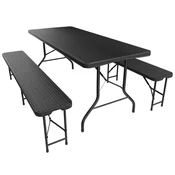 Homestar Set za pivski vrt 3-delni 180x74x74 cm črn